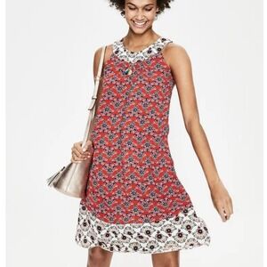 Boden‎ Sleeveless Printed Swing Dress Women's UK 14L US 10L Boho Party Casual